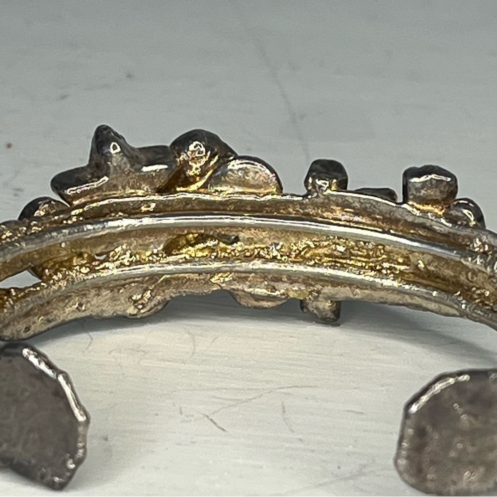Multi-Gemstone Bird and Star Cuff Bracelet by C + R - Picture 6 of 8